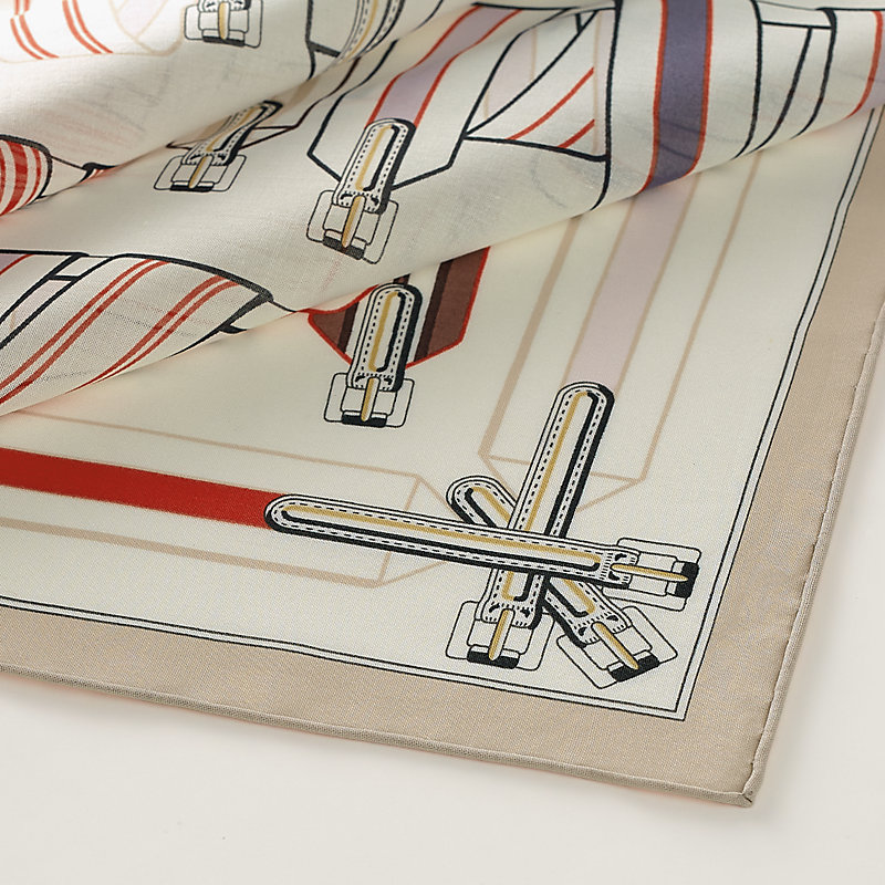 HERMES ハンカチ Les Sangles en Finesse handkerchief 直営包装 Les Sangles en Finesse handkerchief | Hermès Canada